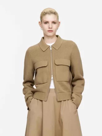 Strikket bomuldsjakke Strikket bomuldsjakke