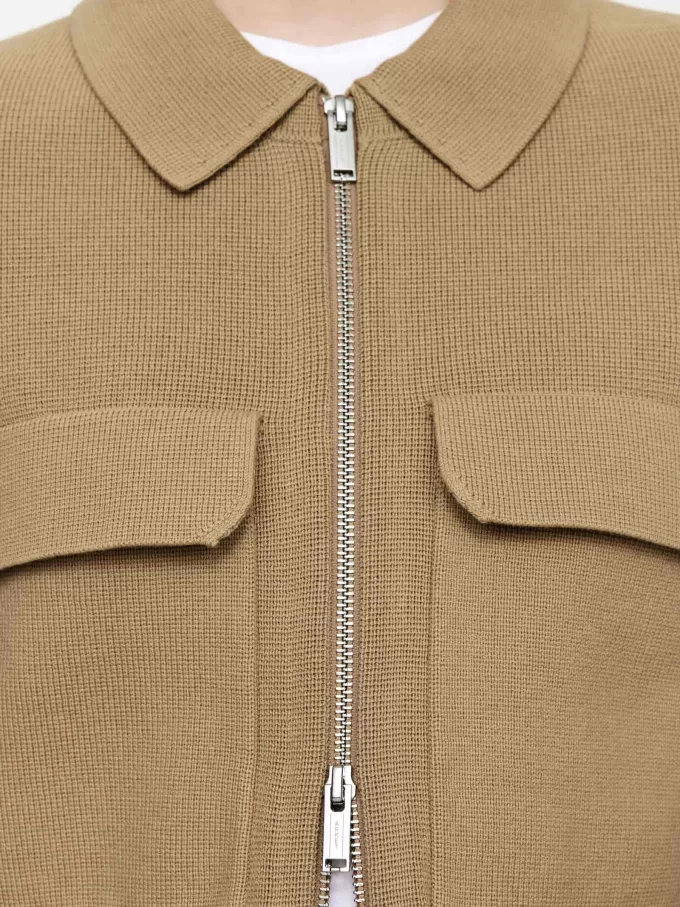 Strikket bomuldsjakke