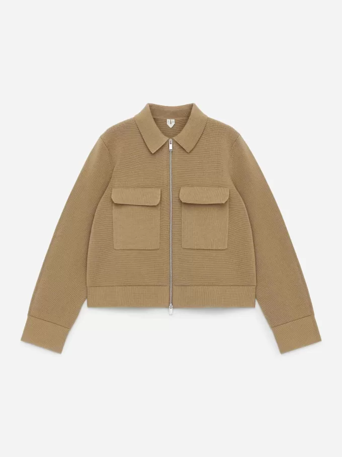 Strikket bomuldsjakke