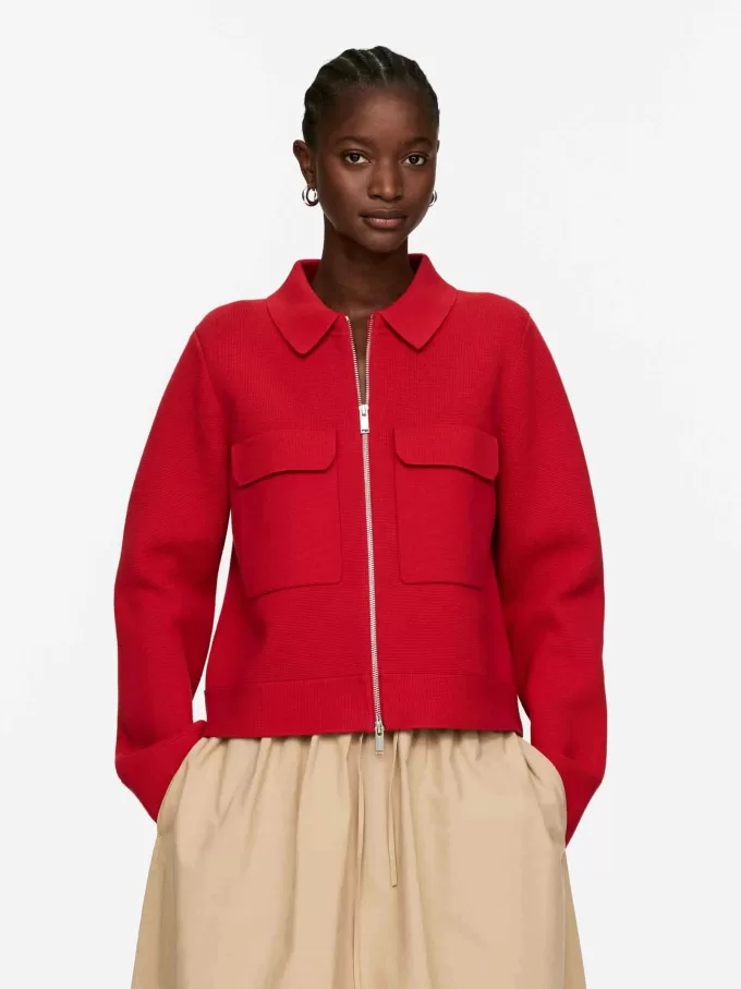 Strikket bomuldsjakke