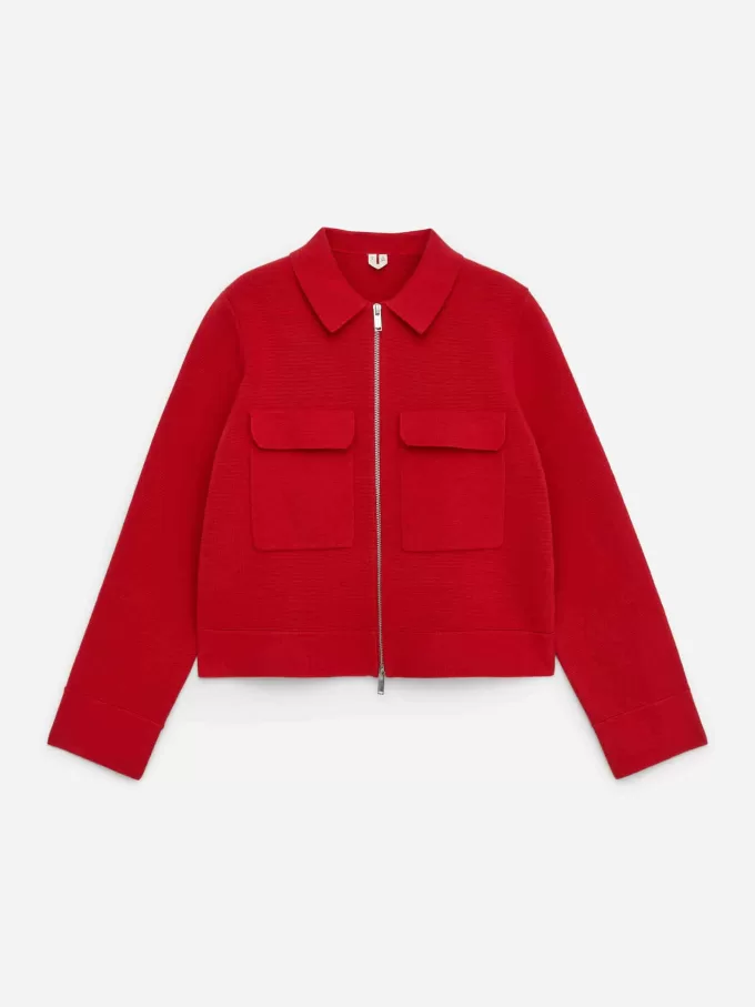 Strikket bomuldsjakke