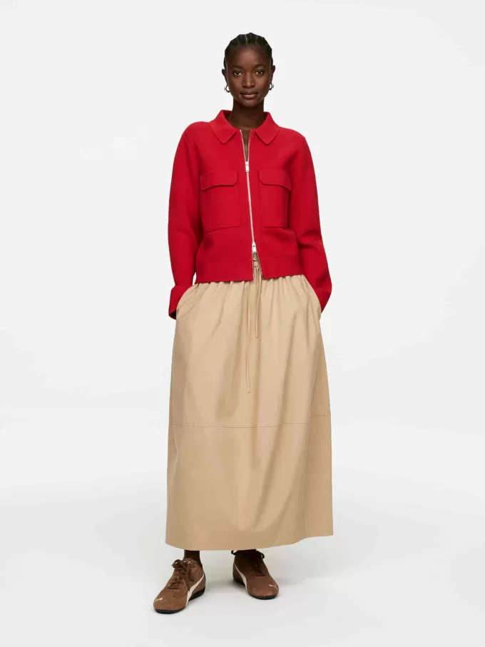 Strikket bomuldsjakke