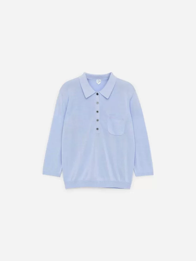 Strikket poloskjorte