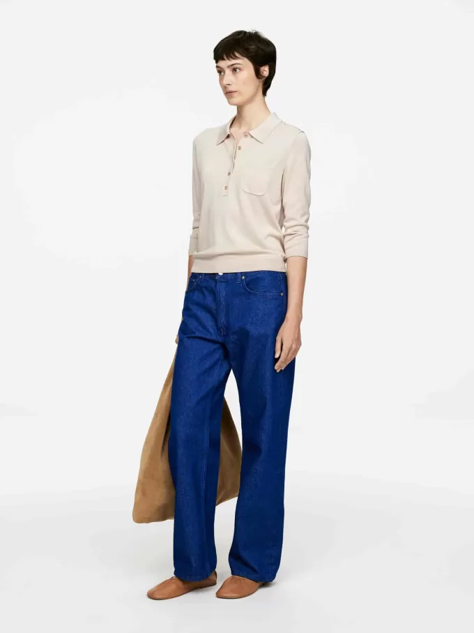 Strikket poloskjorte