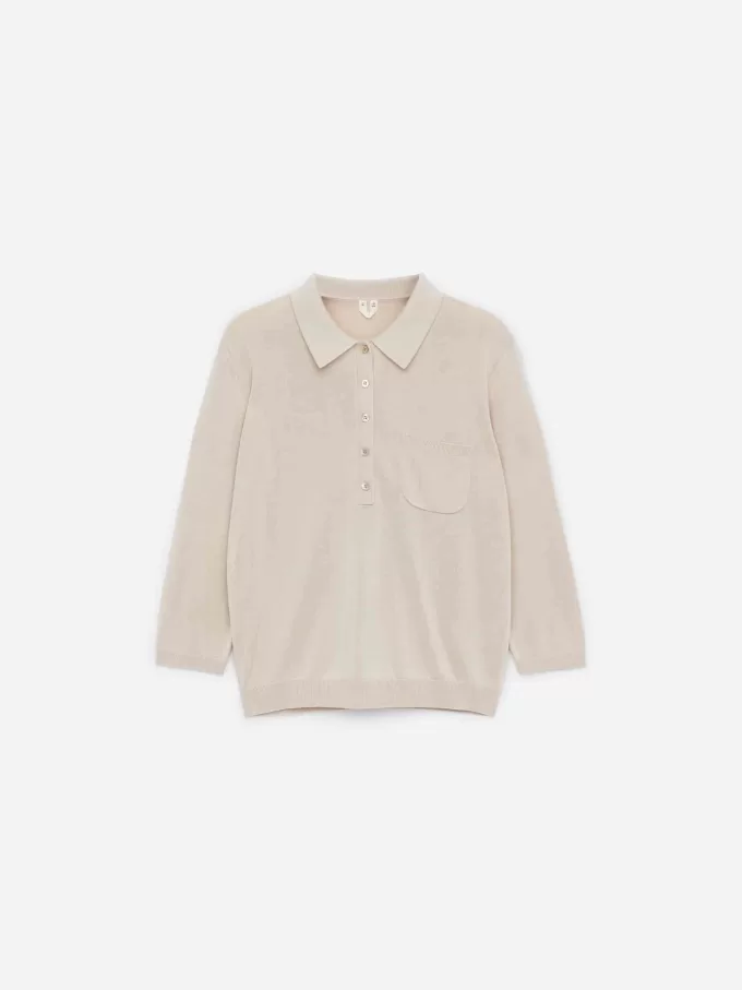 Strikket poloskjorte