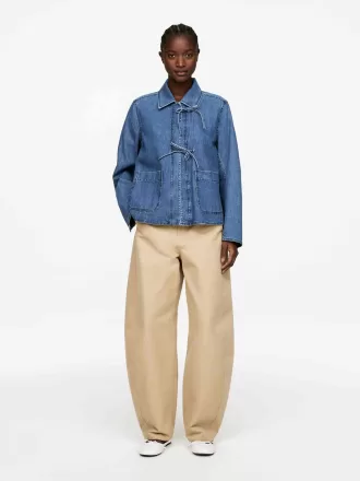 Tie-Band Denim Overshirt