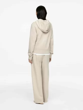 hættetrøje i bomuld med halv lynlås