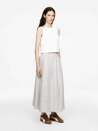 A-line bomuldsnederdel