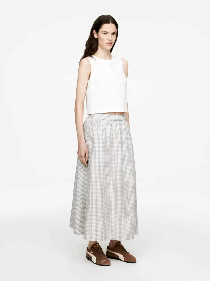 A-line bomuldsnederdel