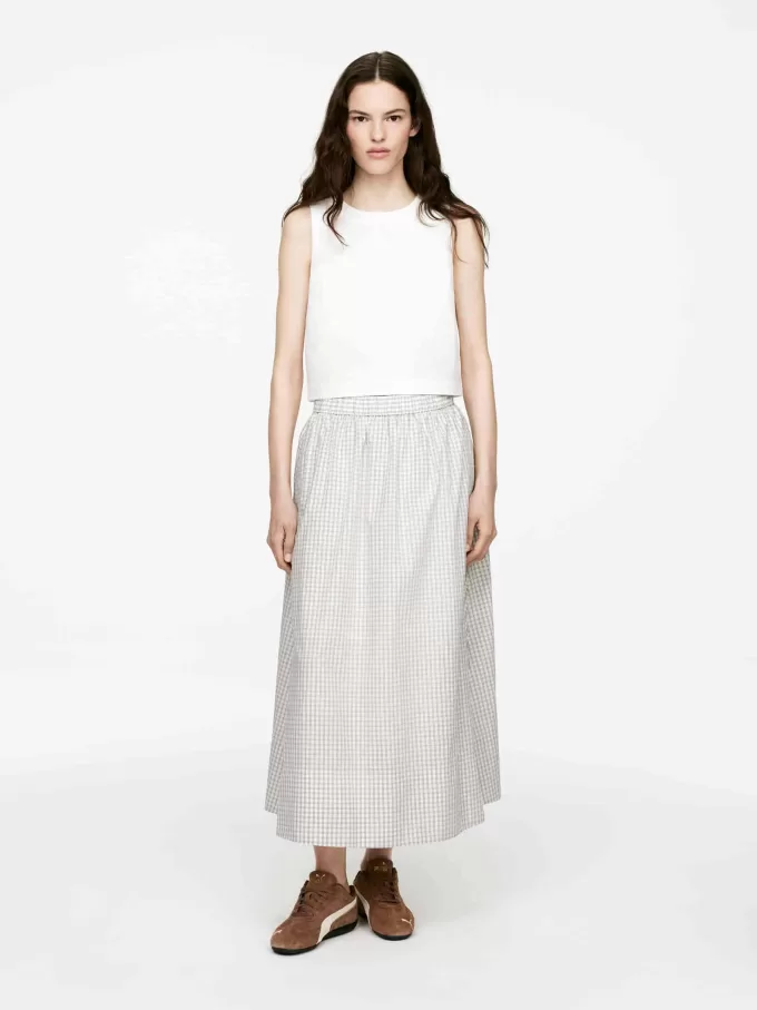 A-line bomuldsnederdel