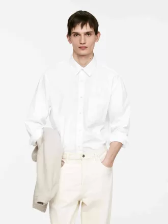 Afslappet Poplin skjorte