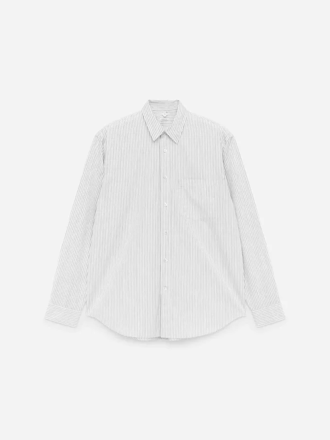 Afslappet Poplin skjorte