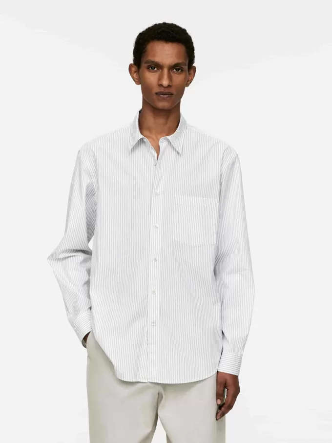 Afslappet Poplin skjorte