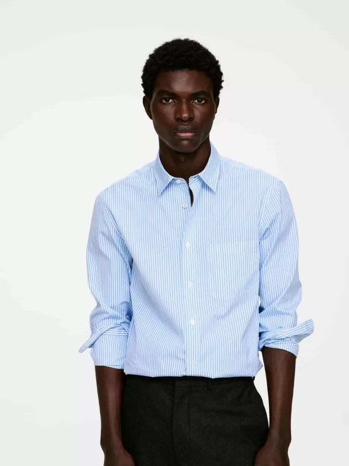 Afslappet Poplin skjorte