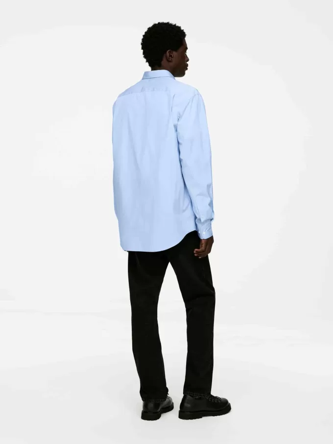 Afslappet Poplin skjorte