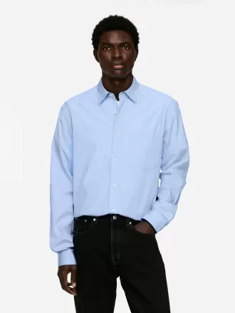 Afslappet Poplin skjorte