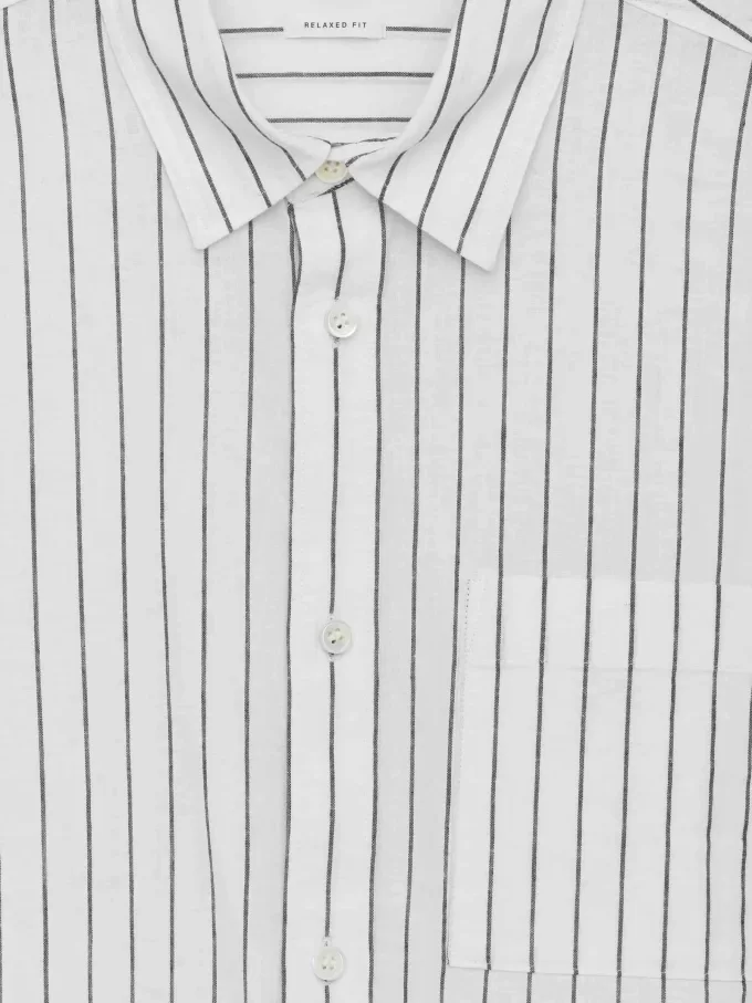 Afslappet bomuldslinnedskjorte