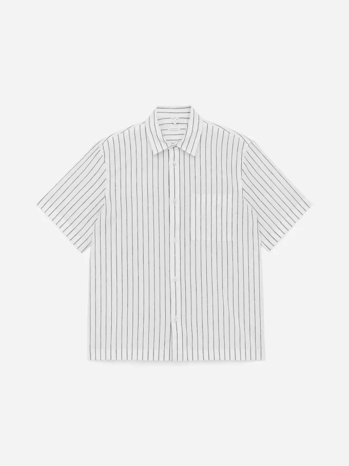 Afslappet bomuldslinnedskjorte