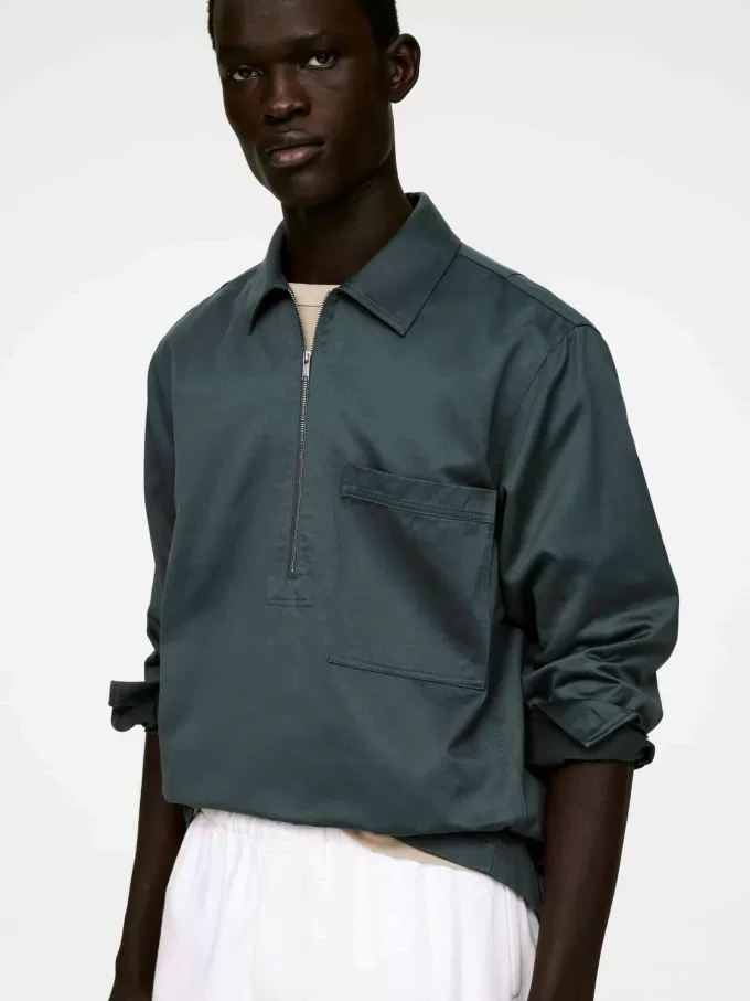 Afslappet pop-over skjorte