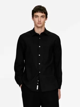 Afslappet uldblandingsskjorte