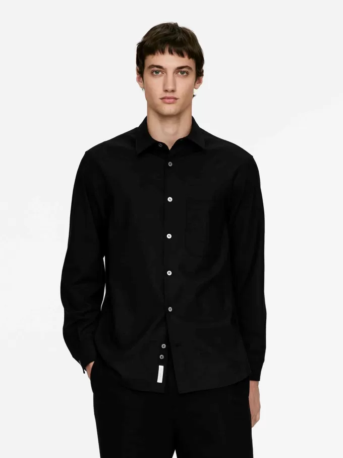 Afslappet uldblandingsskjorte Afslappet uldblandingsskjorte