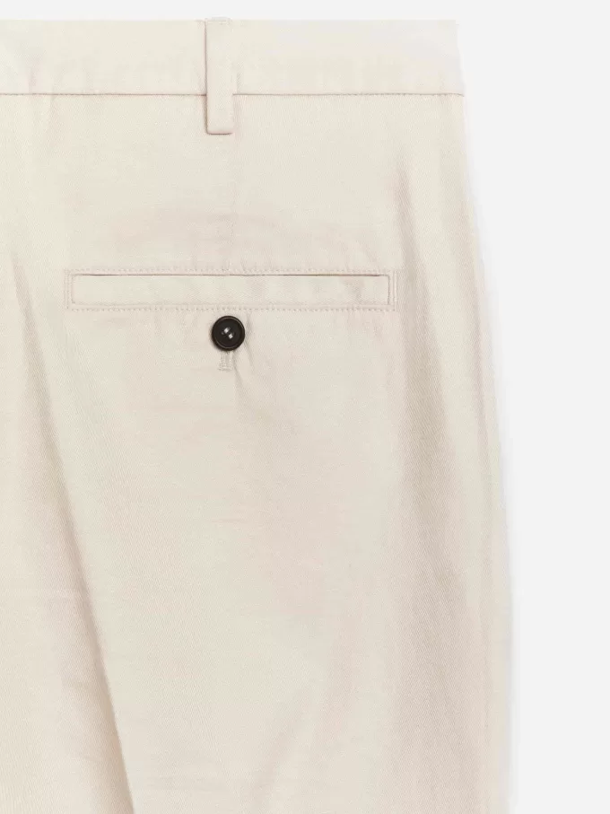 Almindelige cropped bomuld-linned bukser