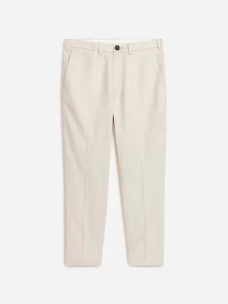 Almindelige cropped bomuld-linned bukser