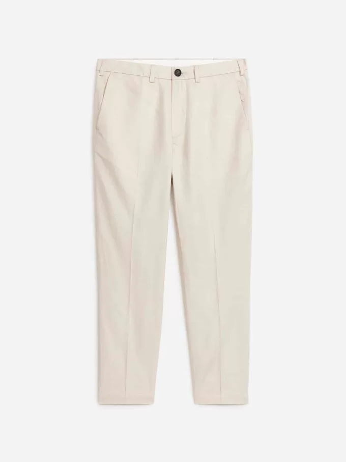 Almindelige cropped bomuld-linned bukser