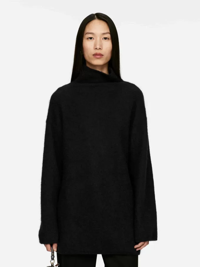 Alpaca-uld blanding skorstenstrøje Alpaca-uld blanding skorstenstrøje