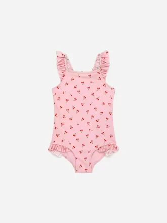 Badedragt med flæsedetaljer