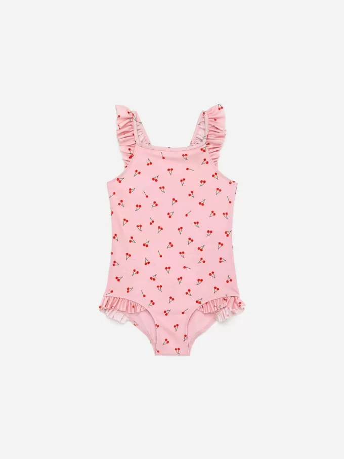 Badedragt med flæsedetaljer Badedragt med flæsedetaljer