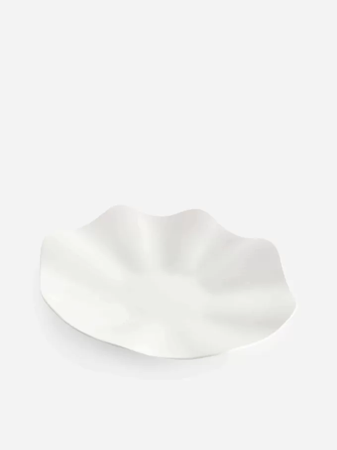 Bølget stentøjsskål