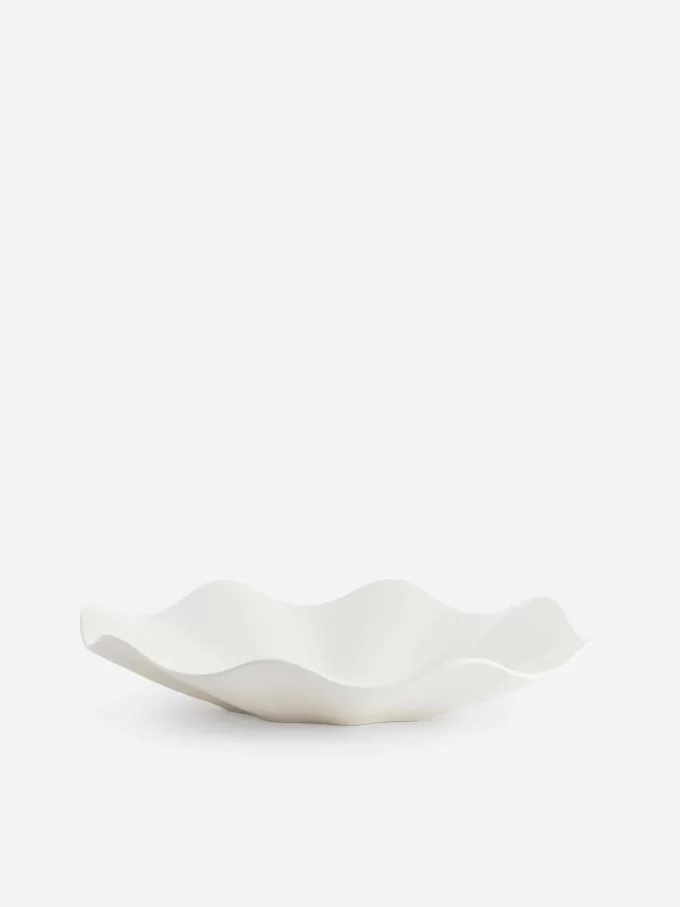 Bølget stentøjsskål