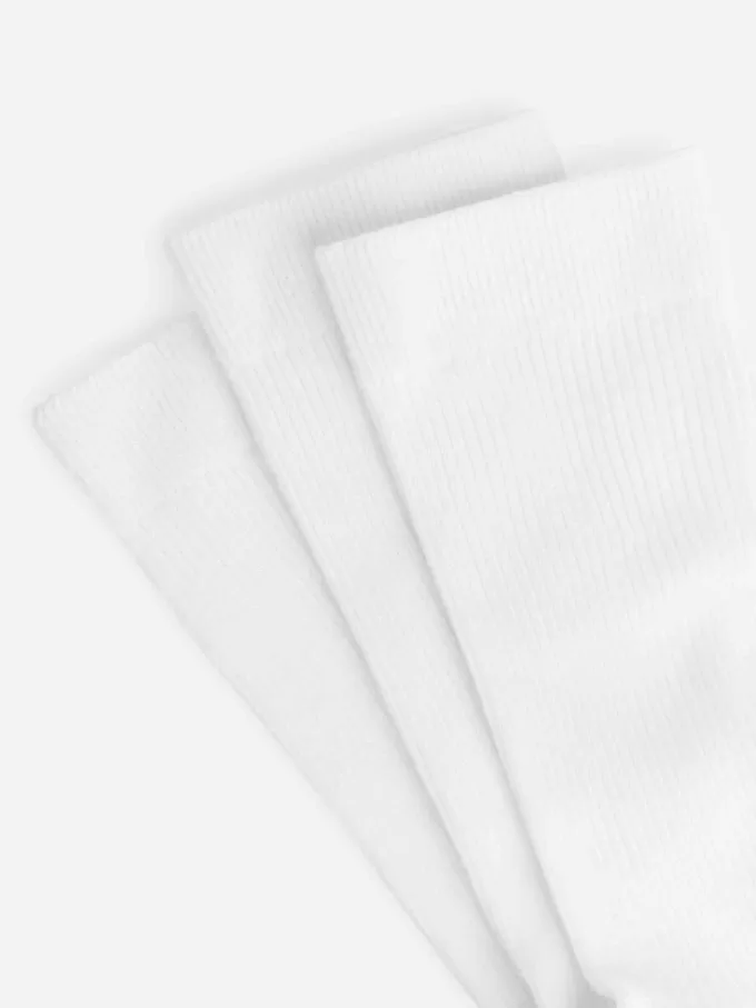 Bomuldsribsokker sæt med 3 stk