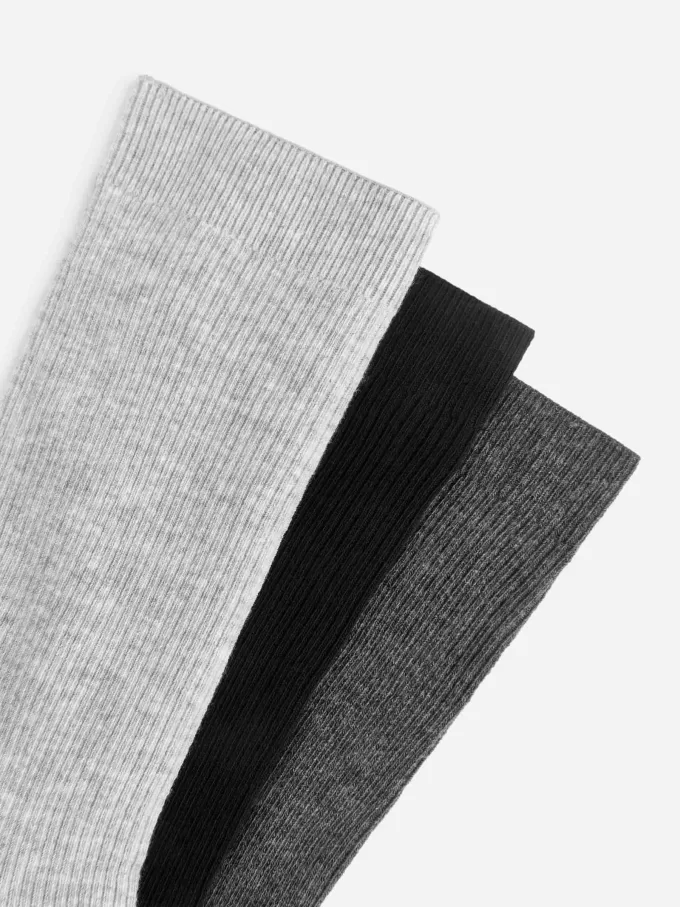 Bomuldsribsokker sæt med 3 stk Bomuldsribsokker sæt med 3 stk