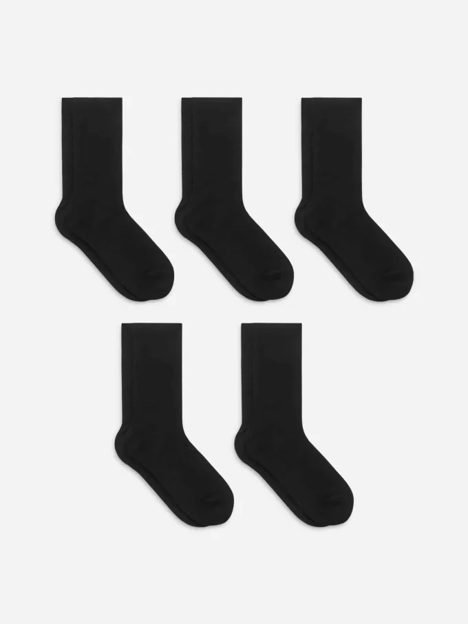 Bomuldsribssokker sæt med 5 stk