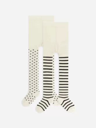 Bomuldstights, sæt med 2