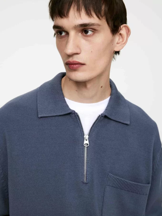 Bomuldstrøje med halv lynlås Bomuldstrøje med halv lynlås