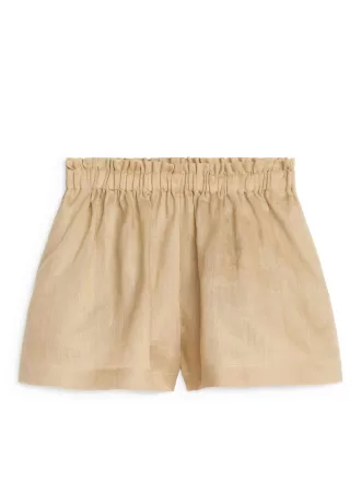 Brede hørshorts