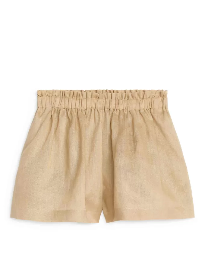 Brede hørshorts