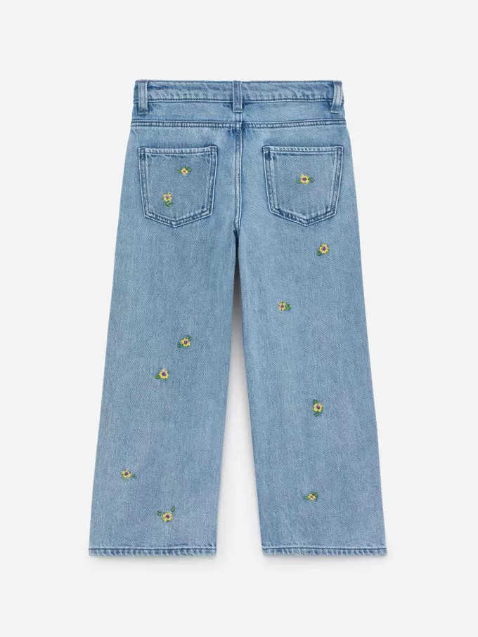 Broderede denimbukser Broderede denimbukser