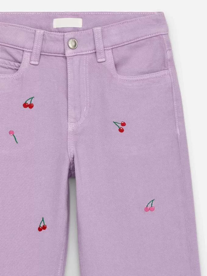 Broderede denimbukser Broderede denimbukser