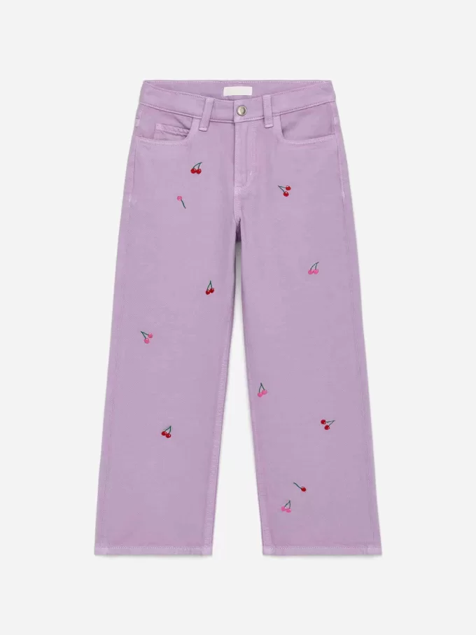 Broderede denimbukser Broderede denimbukser