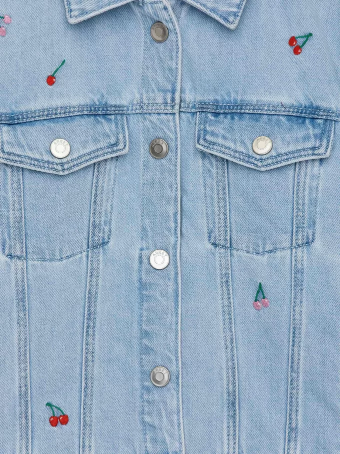 Broderet denimjakke Broderet denimjakke