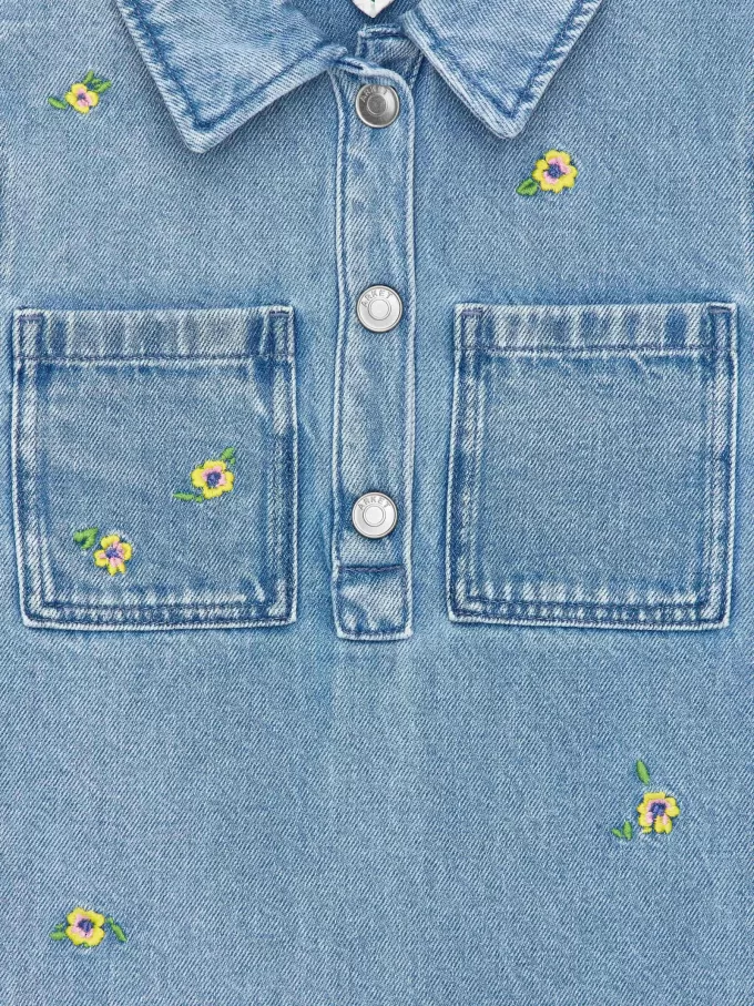 Broderet denimkjole Broderet denimkjole