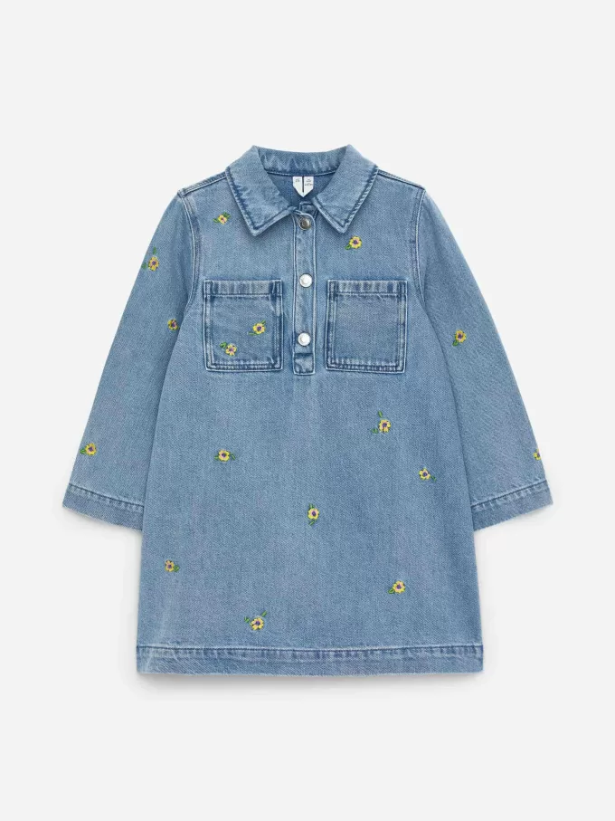 Broderet denimkjole Broderet denimkjole