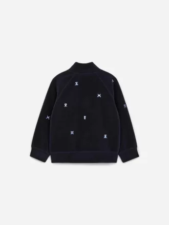 Broderet fleecejakke