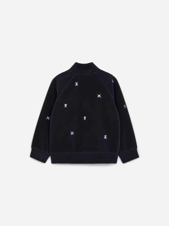 Broderet fleecejakke