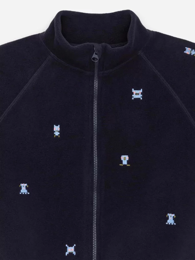 Broderet fleecejakke