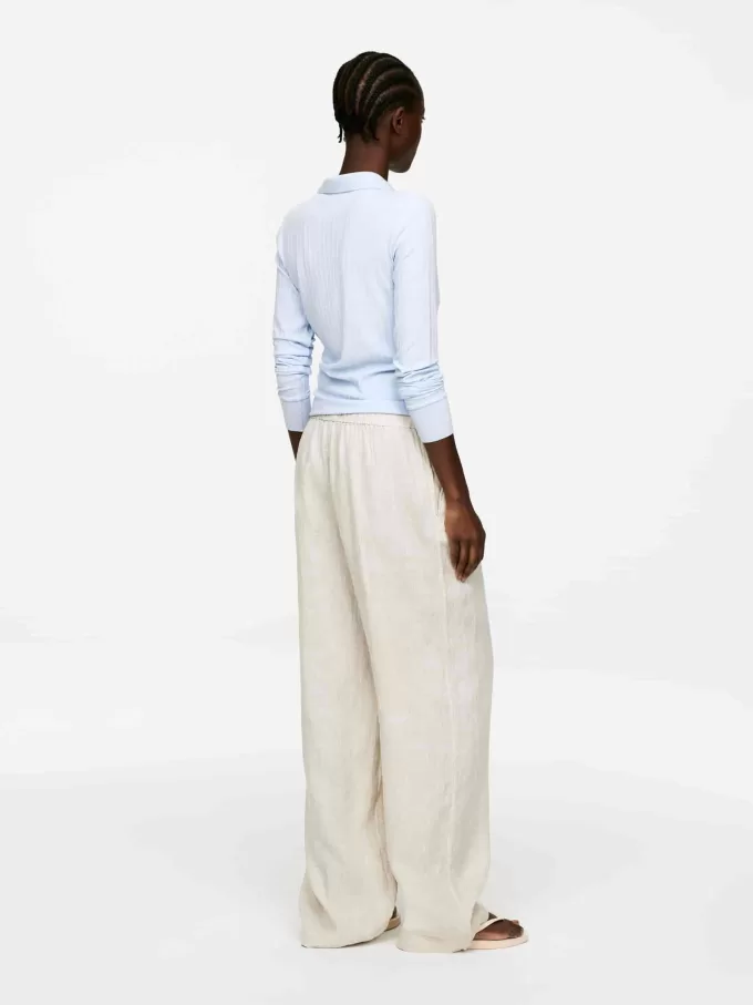 Bukser med snoretræk i hør Bukser med snoretræk i hør